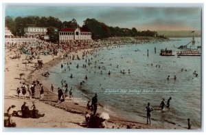 c1905 English Bay Bathing Beach Vancouver Canada RPPC Photo Antique Postcard