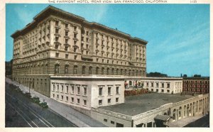 Vintage Postcard Fairmont Hotel Rear View San Francisco California Pacific Novel