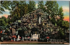 Grotto of Lourdes, St. Mary of the Woods College, Terre Haute IN Postcard J30