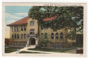 Science Hall Wittenberg College Springfield Ohio 1943 postcard