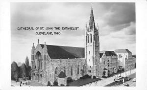 Cleveland Ohio Cathedral St John Evangelist Real Photo Antique Postcard K15799