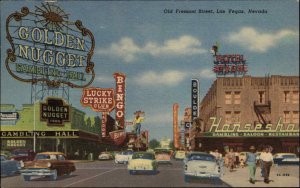 Las Vegas Nevada NV Golden Nugget Gambling Casino Linen Vintage Postcard