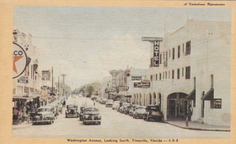 Florida Titusville Washington Avenue Looking South Dexter Press sk386