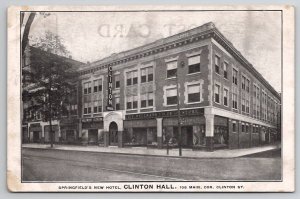 Springfield MA Clinton Hall Hotel Maine Postcard W29