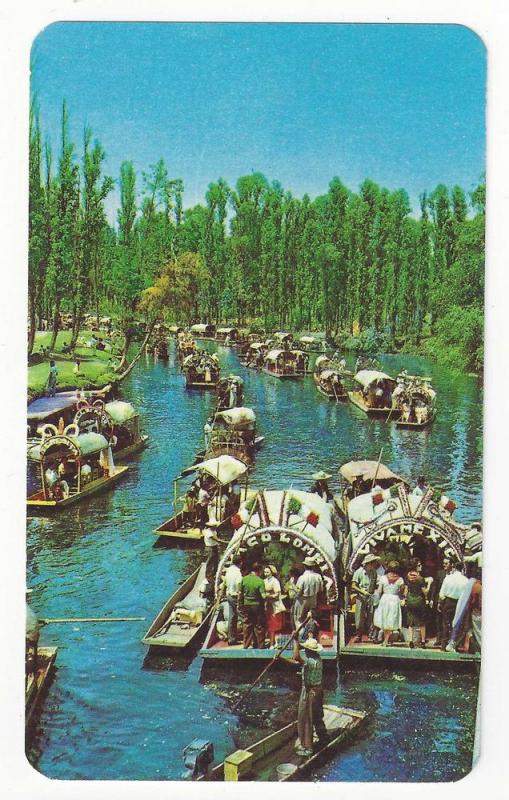Mexico Xochimilco Floating Gardens Trajineras Boats Postcard
