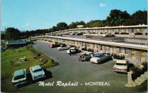 Motel Raphael Montreal QC Quebec Que Old Cars c1967 Vintage Postcard D37