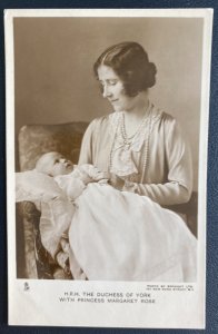 Mint England RPPC Postcard HRH Duchess Of York & Little Princess Margaret