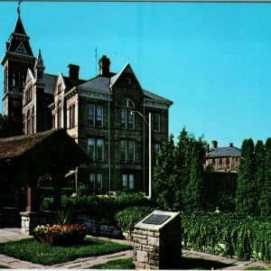 1960s Stratford ON Shakespearean Gardens Perth County Courthouse Postcard Canada