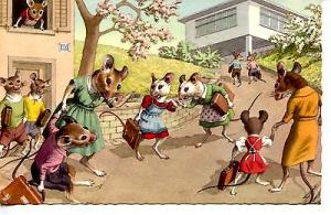 Fantasy Dressed Mice-Mouse Children to School-Mainzer Bel...