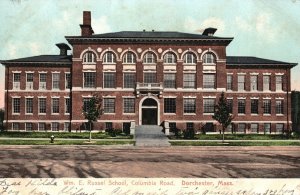 Vintage Postcard 1907 Wm. E Russel School Columbia Road Dorchester Massachusetts