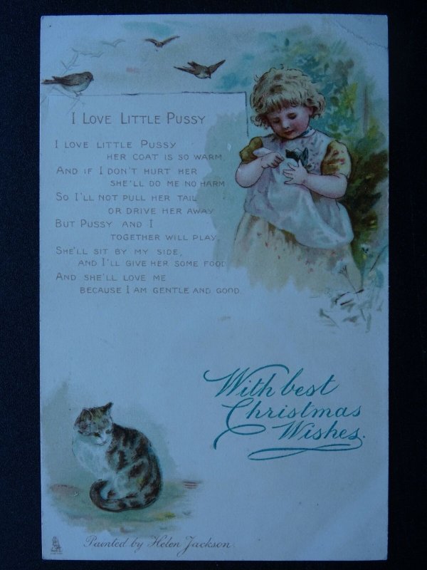 WITH BEST CHRISTMAS WISHES I Love Little Pussy 1905 Postcard Raphael Tuck 6749