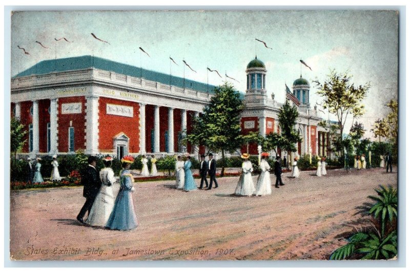 1909 States Exhibit Building Jamestown Exposition Norfolk Virginia VA Postcard
