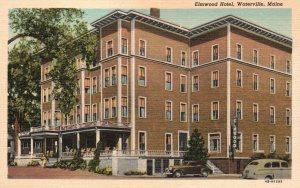 Waterville Maine, Elmwood Hotel Home Of Old J.F.K. Mall, Vintage Postcard c1930