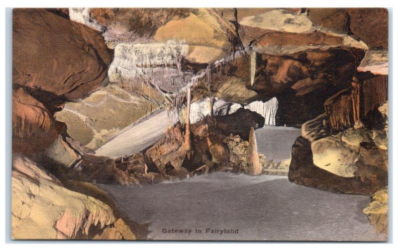 Gateway to Fairyland, Endless Caverns, New Market, VA Hand-Colored Postcard