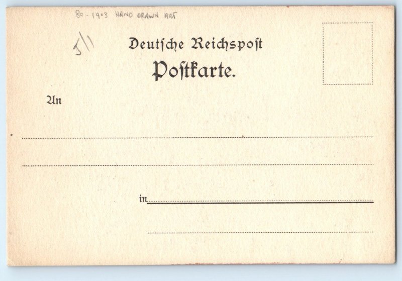 1903 White Flower Hand Drawn Art M L A Signed Artist Posted Antique Postcard