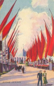 Chicago Expo  Avenue of Flags 1933 Litho  Postcard Unused