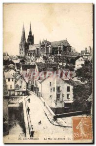 Old Postcard Chartres La Rue de Bourg