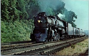1950s Burlington 5632 near Prescott Wisconsin Train Postcard