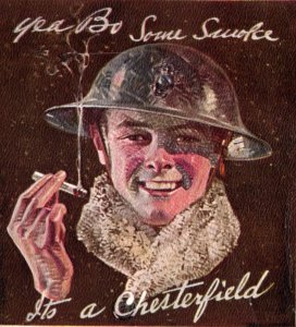 WWI Marine With Helmet Smoking Postcard Advertising LEYENDECKER