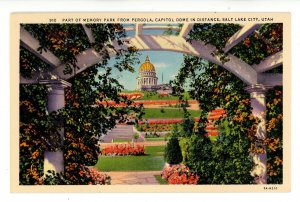 UT - Salt Lake City. Memory Park & Capitol Dome from Pergola