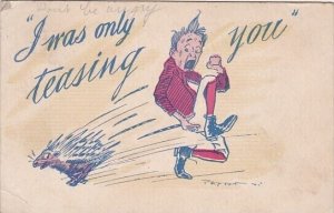 Humour Man and Porcupine I Was Only Teasing You 1909 Signed Peyton