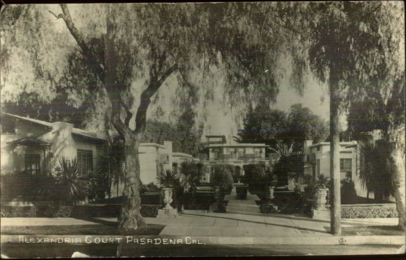 Pasadena CA Alexandria Court 1918 Used Real Photo Postcard