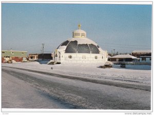 Winter Street Scene w/Igloo Church , INUVIK , N.W.T. , Canada , 60-70s