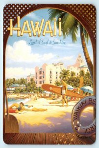 HI, HAWAII Land of SURF & SUNSHINE Retro Repro 2004  - 4x6 Postcard 