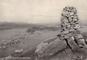 Alesund Norway View from Sukkertoppen Vintage Postcard AA43125