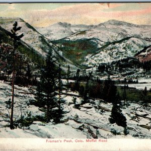 c1910s Freeman's Peak, Colo. Moffat Road Postcard Winter Freman County CO A73