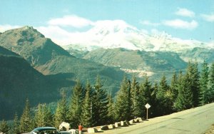 Vintage Postcard Mount Rainier and The New Stevens Canyon Road Washington WA