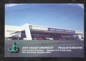 WEST BLOOMFIELD MICHIGAN CAULEY CHEVROLET CAR DEALER ADVERTISING POSTCARD