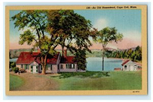 An Old Homestead Cape Cod Massachusetts Home House Lake Vintage Postcard