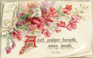 Vintage Postcard 1909 A Soft Answer Turneth Away Wrath Souvenir Remembrance Card