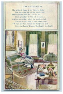 1913 Living Room Interior Miller Furniture Co. Advertising Calendar Postcard