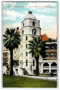 c1950's The Arlington Hotel Restaurant Building Tower Santa Barbara CA Postcard