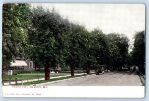 c1905's Prairie Avenue Classic Car Dirt Road Trees Kenosha Wisconsin WI Postcard