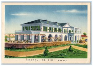 c1940's Hostal El Cid Burgos One of the Best Paradors in Spain Postcard