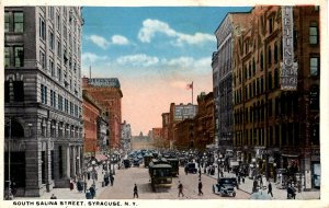 Syracuse, New York - Trolley downtown on South Salina Street - in 1918