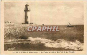 'Old Postcard Ile d''Oleron (Char Mar) Lighthouse has Entree Port of Cotiniere'