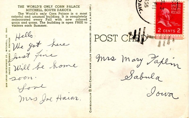 SD - Mitchell. Corn Palace, 1955