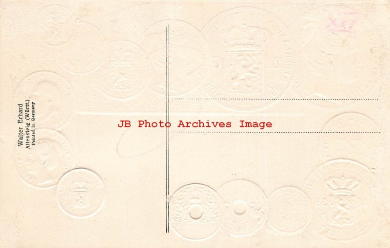 Numismatic Coin Postcard, Netherlands & Dutch Indies