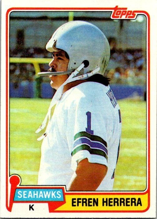 1981 Topps Football Card Efren Hererra Seattle Seahawks sk60474