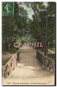 Paris Postcard Bois de Vincennes Old Rustic Bridge