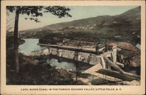 Little Falls NY New York Lock Barge Canal Mohawk Valley c1915 Postcard