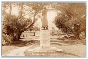 c1926 Evangelines Statue Memorial Church Nova Scotia Canada RPPC Photo Postcard