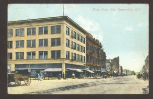 SAN BERNARDINO CALIFORNIA DOWNTOWN KATZ BUILDING VINTAGE POSTCARD 1910