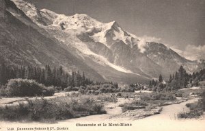 Vintage Postcard  Et Le Mont-Blanc Mountain Winter Ski Resort Chamonix France