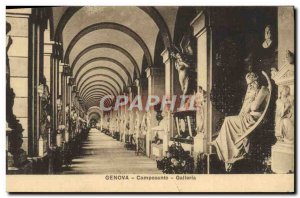 Old Postcard Genova Camposanto Galleria