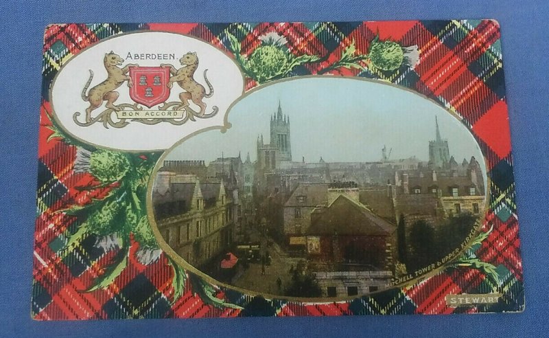  Vintage Postcard Aberdeen Coat Of Arms  Scotland  G1D